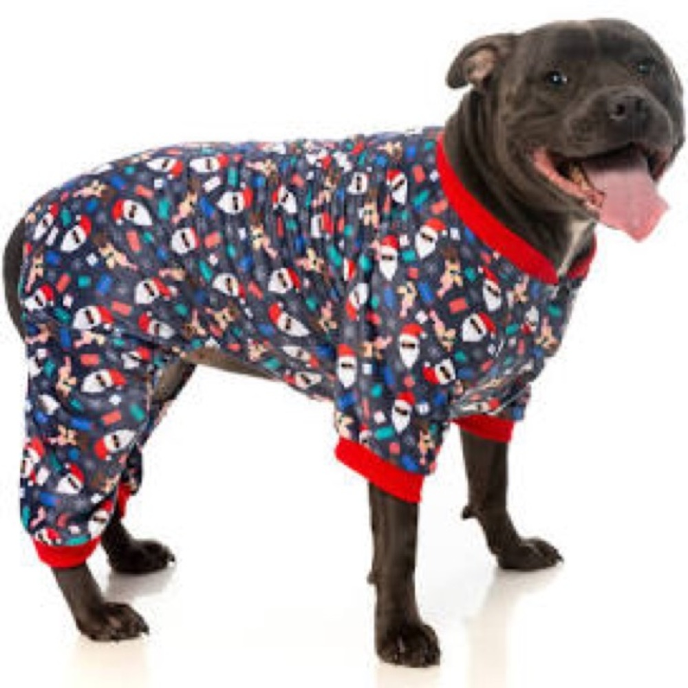 NWT Christmas Dog Pajamas - “I party with Santa!” - Size Large, 16 in. long - Picture 11 of 14
